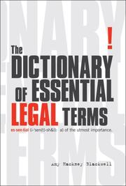 Cover of: The Dictionary of Essential Legal Terms (Sphinx Dictionaries) by Amy Blackwell