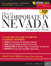 Cover of: How to Incorporate in Nevada from any State