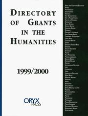 Cover of: Directory of Grants in the Humanities 1999/2000: With a Guide to Proposal Planning and Writing (Directory of Grants in the Humanities, 1999-2000)