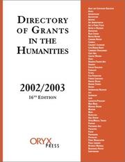 Cover of: Directory of Grants in the Humanities, 2002/2003: Sixteenth Edition