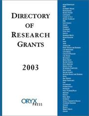 Cover of: Directory of Research Grants 2003 (Directory of Research Grants, 2003)