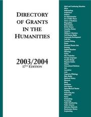 Cover of: Directory of Grants in the Humanities, 2003/2004 | [Grants Program]