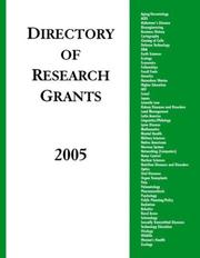 Directory of Research Grants 2005 (Directory of Research Grants)