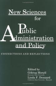 Cover of: New Sciences for Public Administration and Policy: Connections and Reflections