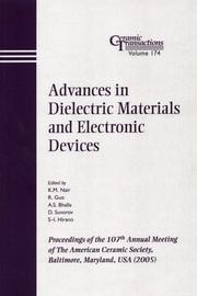 Cover of: Advanced Dielectric Materials, Vol. 174 (Ceramic Transactions Series)