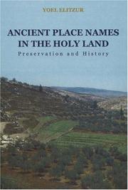 Cover of: Ancient Place Names in the Holy Land by Yoel Elitsur