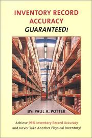 Cover of: Inventory Record Accuracy by Paul A. Potter
