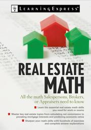 Cover of: Real Estate Math: All the Math Salesperson, Brokers, and Appraisers Need to Know