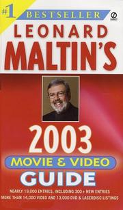 Cover of: Leonard Maltin's 2003 Movie and Video Guide by Leonard Maltin