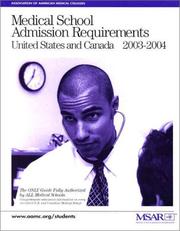 Cover of: Medical School Admission Requirements: United States and Canada, 2003-2004
