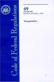 Cover of: 2003 CFR Title 49 by GPO