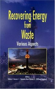 Cover of: Recovering Energy from Waste: Various Aspects