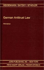 Cover of: German Antitrust Law 5th Edition by Martin H. Heidenhain