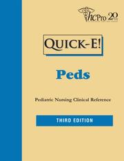 Cover of: Quick-E! Peds: Pediatric Nursing Clinical Reference (Quick-E) (Quick-E)