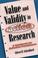 Cover of: Value and Validity in Action Research