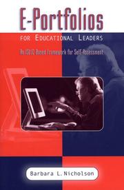 Cover of: E-Portfolios for Educational Leaders by Barbara L. Nicholson