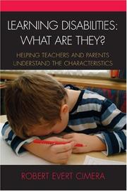 Cover of: Learning Disabilities What Are They?: Helping Teachers and Parents Understand the Characteristics