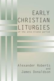 Cover of: Early Christian Liturgies
