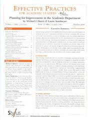 Cover of: Effective Practices for Academic Leaders: Planning for Improvement in the Academic Department (Effective Practices for Academic Leaders)