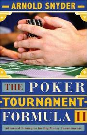 Cover of: The Poker Tournament Formula II: Advanced Strategies