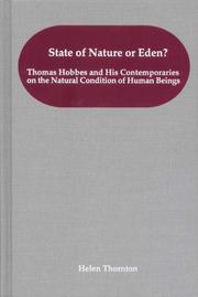 Cover of: State of Nature or Eden? Thomas Hobbes and His Contemporaries on the Natural Condition of Human Beings (Rochester Studies in Philosophy) (Rochester Studies in Philosophy)