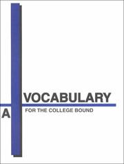 Cover of: Vocabulary for the College Bound: Book-A