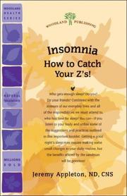 Cover of: Insomnia: How to Catch Your Z's! (Woodland Health Series)