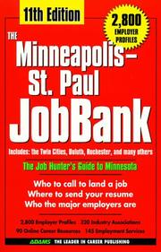 Cover of: The Minneapolis-St. Paul JobBank, 11th Ed by Steven Graber