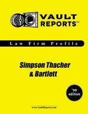 Cover of: Simpson Thacher & Bartlett: The VaultReports.com Law Firm Profile for Job Seekers