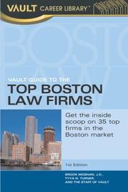 Cover of: Top Boston Law Firms Vault Guide (CDS)