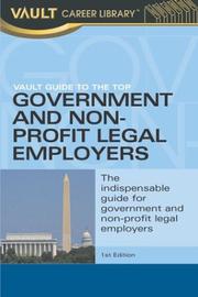 Cover of: Vault Guide to the Top Government and Non-Profit Legal Employers by Marcy Lerner