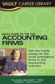 Cover of: Vault Guide to the Top Accounting Firms, 2nd Edition (Vault Guide to the Top Accounting Firms) by Derek Loosvelt