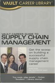 Cover of: Vault Career Guide to Supply Chain Management by Javed Khan