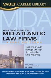 Cover of: Vault Guide to the Top Mid-Atlantic Law Firms, 2nd Edition (Vault Guide to the Top Mid-Atlantic Law Firms) by Brian Dalton