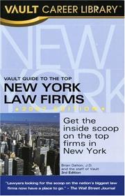 Cover of: Vault Guide to the Top New York Law Firms: 3rd Edition (Vault Guide to the Top New York Law Firms)