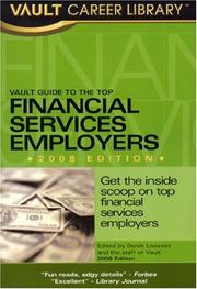 Cover of: Vault Guide to the Top Financial Services Employers by Derek Loosvelt, Derek Loosvelt