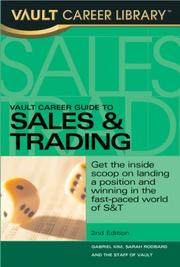 Cover of: Vault Career Guide to Sales & Training, 2nd Edition (Vault Carrer Library) by Gabriel Kim