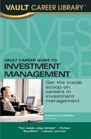 Cover of: Vault Career Guide to Investment Management by Andrew R. Schlossberg
