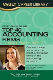 Cover of: Vault Guide to the Top 40 Accounting Firms
