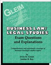 Cover of: Business Law and Legal Studies by Irvin N. Gleim, Jordan B. Ray