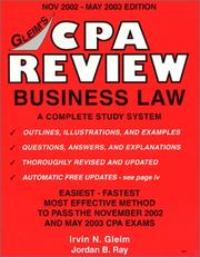Cover of: CPA Review Business Law 2002-2003 by Irvin N. Gleim, Jordan B. Ray, Irvine N. Gleim