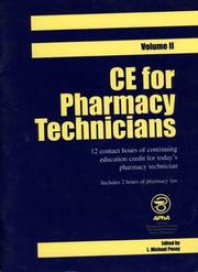 Cover of: Ce for Pharmacy Technicians | L. Michael Posey