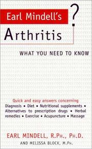 Cover of: Earl Mindell's Arthritis: What You Need to Know