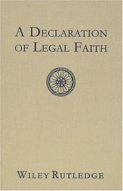 Cover of: A Declaration of Legal Faith