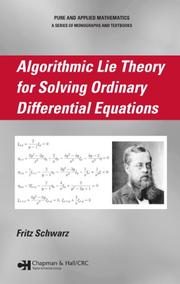 Cover of: Algorithmic Lie Theory for Solving Ordinary Differential Equations (Pure and Applied Mathematics)