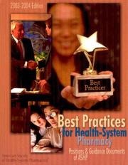 Cover of: Best Practices for Health-System Pharmacy by American Society of Health-System Pharma