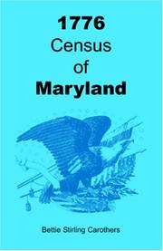 1776 Census of Maryland by Bettie Carothers