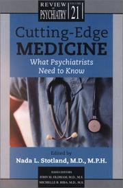 Cover of: Cutting Edge Medicine by Nada L. Stotland, Nada Logan Stotland