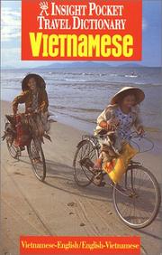 Cover of: Insight Pocket Travel Dictionary Vietnamese: Vietnamese-English English-Vietnamese (Insight Pocket Travel Dictionary)