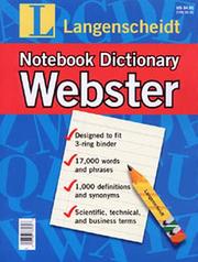 Cover of: Webster English Notebook Dictionary by K G Langenscheidt, K G Langenscheidt